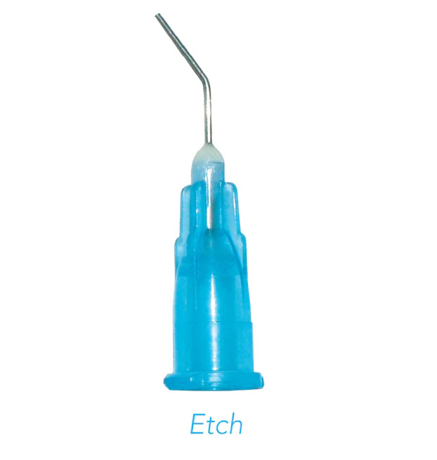 PacDent type Disposable, blunt end pre-bent needle tips for Etchants, flowables