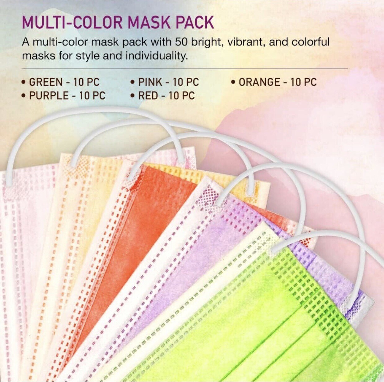 [50 Pcs]For Kids Children Black 3-Ply Disposable Face Mask Earloop Mouth Cover