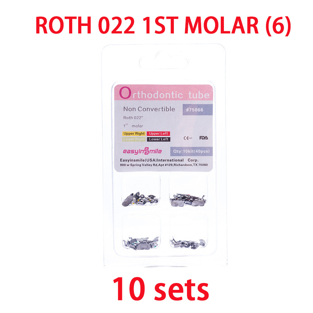 40pc Dental Orthodontic Buccal MolarTubes Bracket Roth/MBT 022 Bondable Non-conv