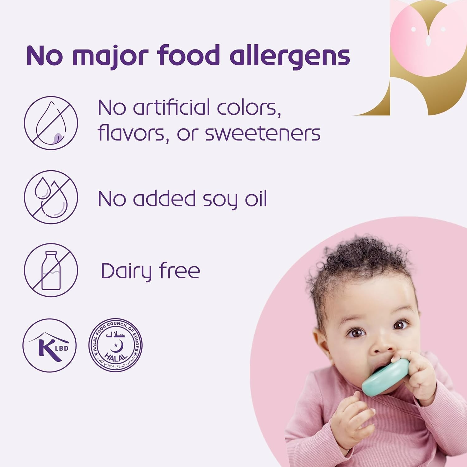 Hypoallergenic, Dairy-free, Amino Acid-Based Baby Formula with Prebiotic Fiber,