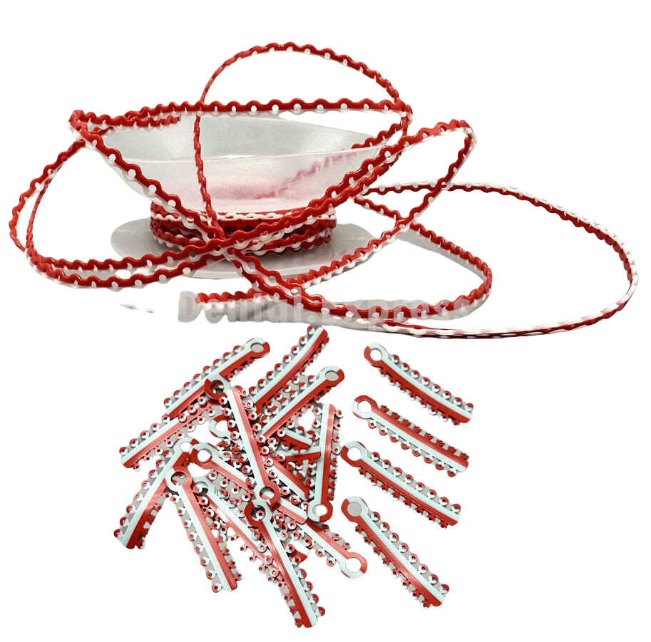 Dental Orthodontic Elastic Power Chain Long/Short/Continuous Double Colored 15ft
