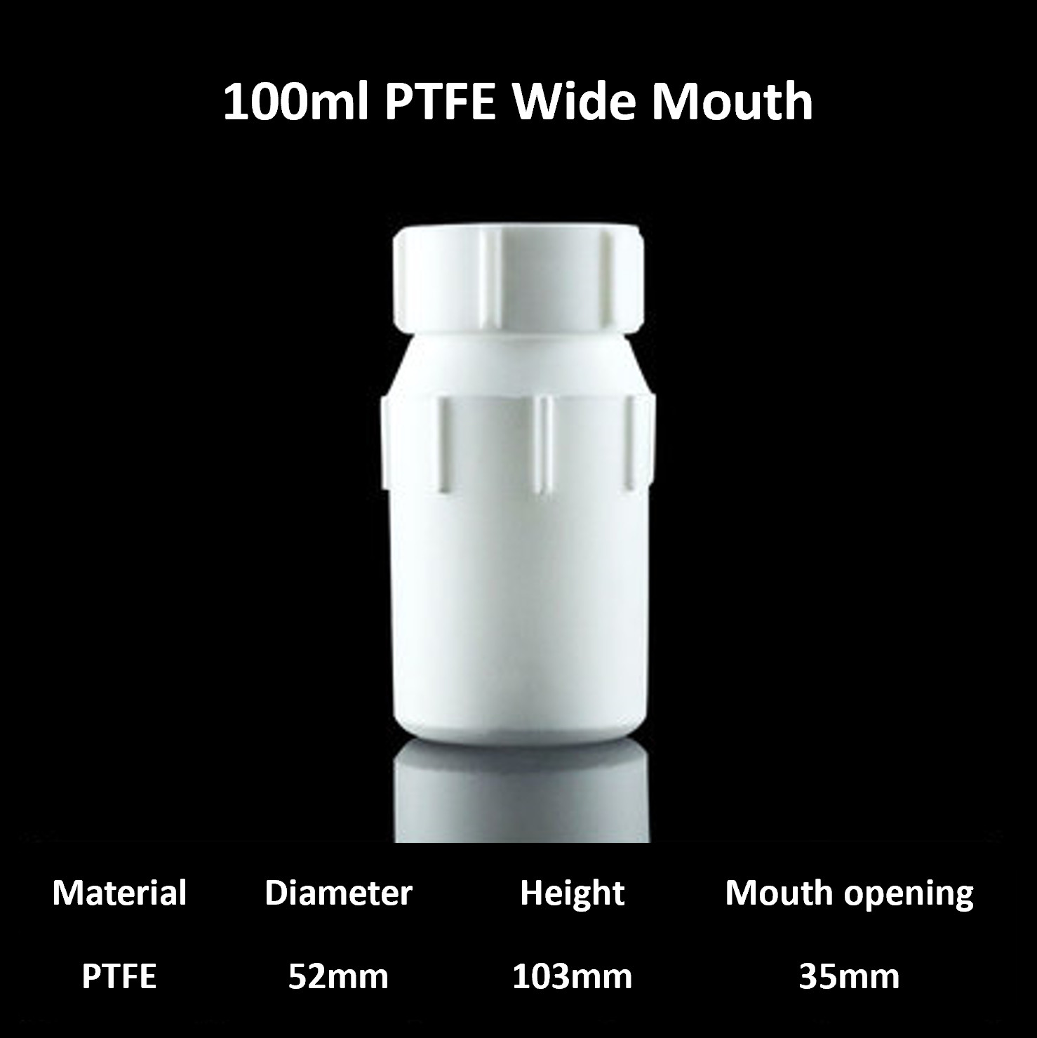 Wide Mouth PTFE Teflon Bottles/jars Free Shipping