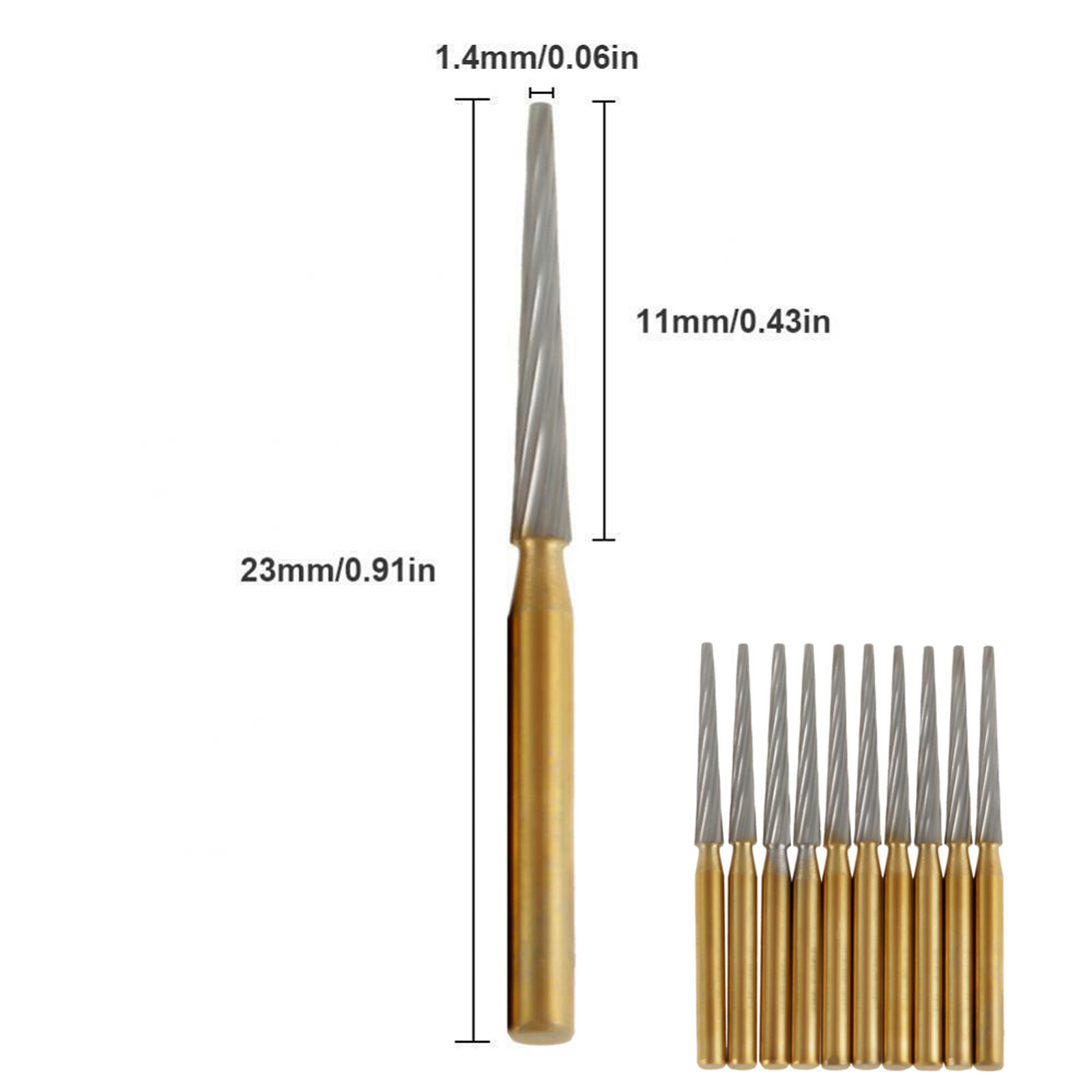 Dental Carbide Bur Orthodontic Debonding Finishing Tapper FG 8104 Tungsten Steel