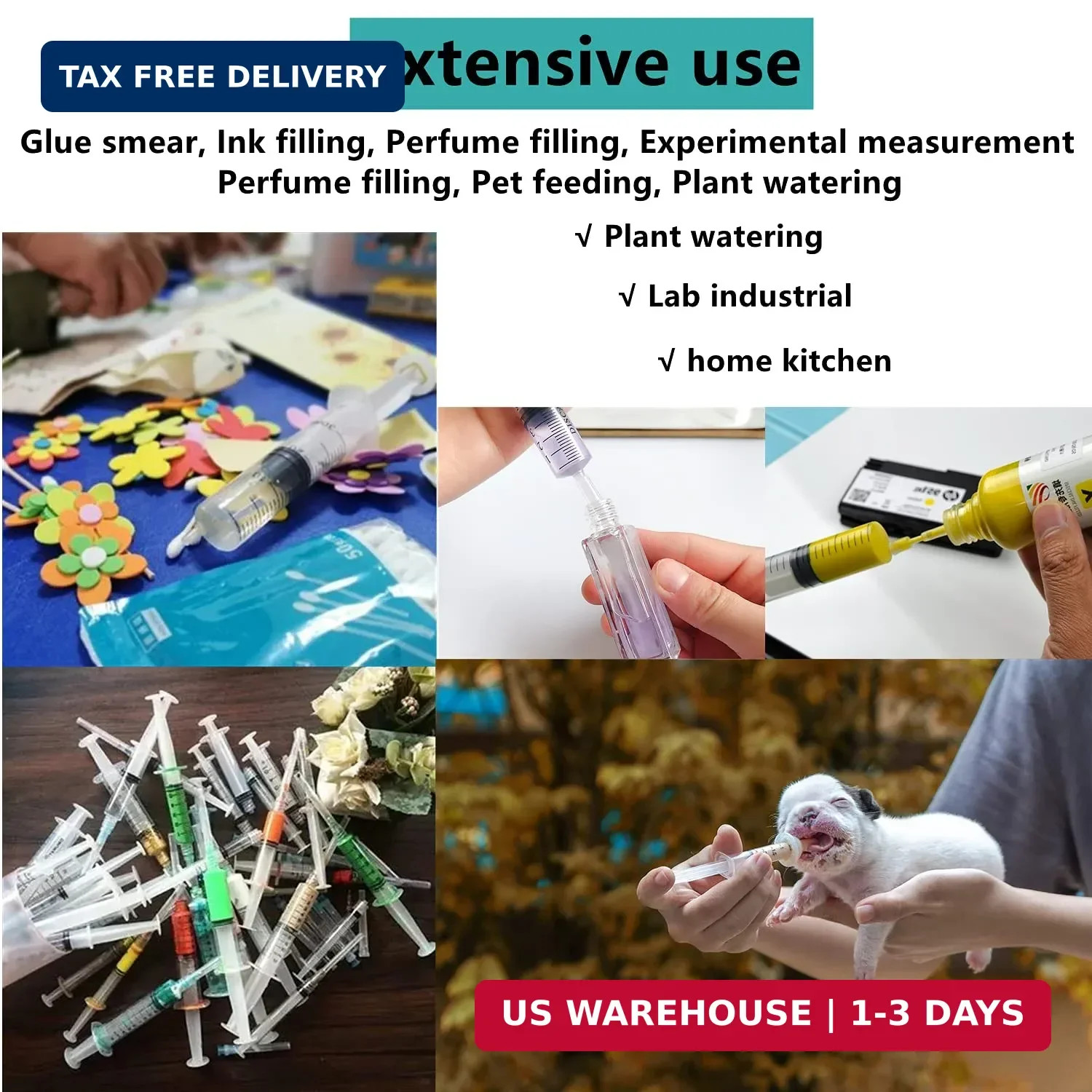 30 Pack 1ml, 3ml, 5ml, 10ml, 20ml Measuring Dispenser with14ga,16ga, 18ga, 20ga,