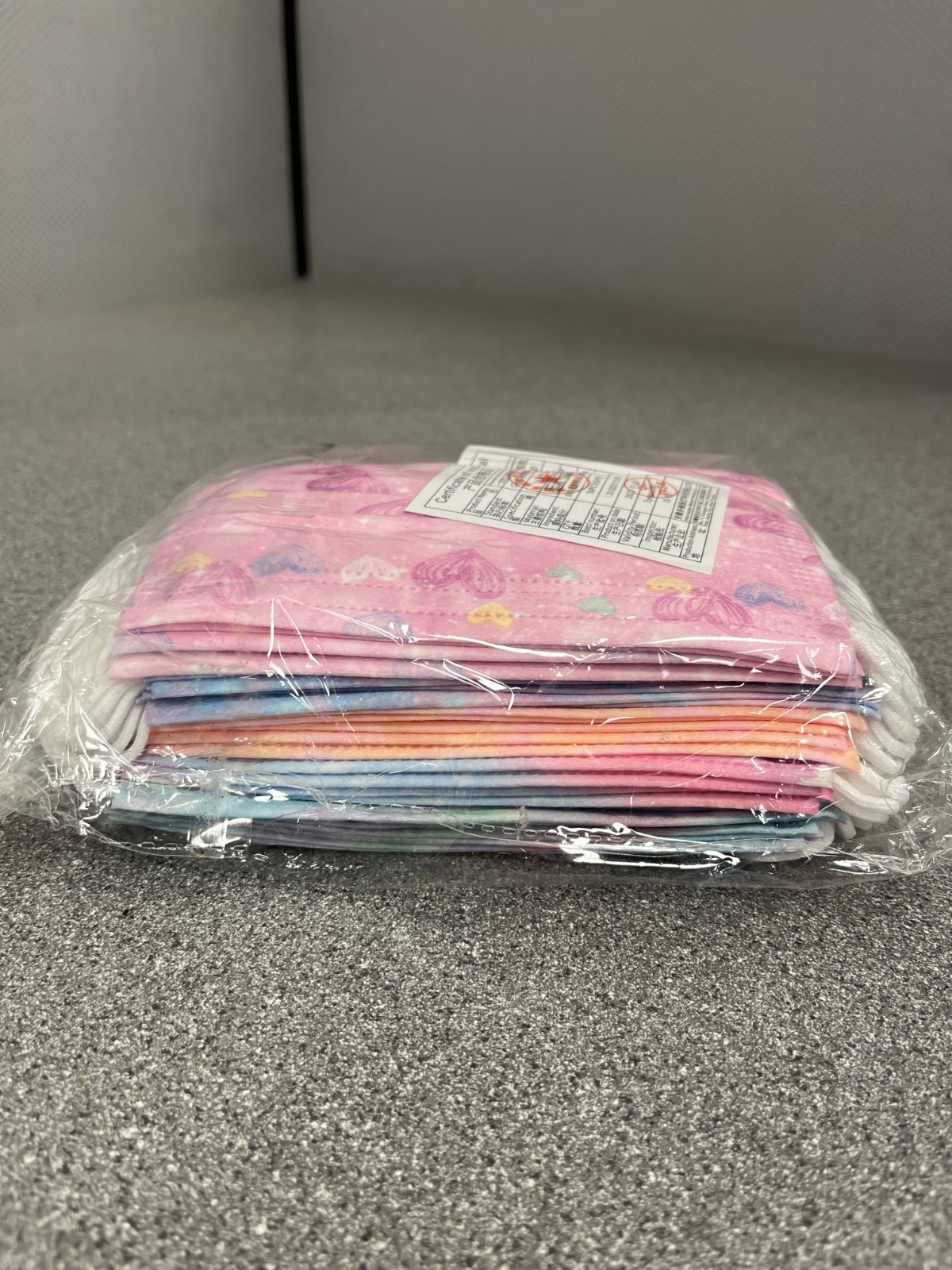 50 Pcs Girls Disposable Face Mask and Ear Loop (Kids size) 5 Different Patterns