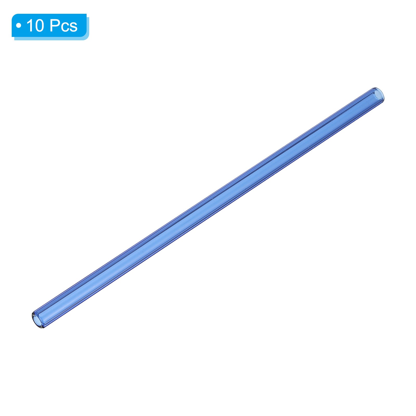 10Pcs 8 Inch Glass Tubes Borosilicate Glass Blowing Tubes Blue