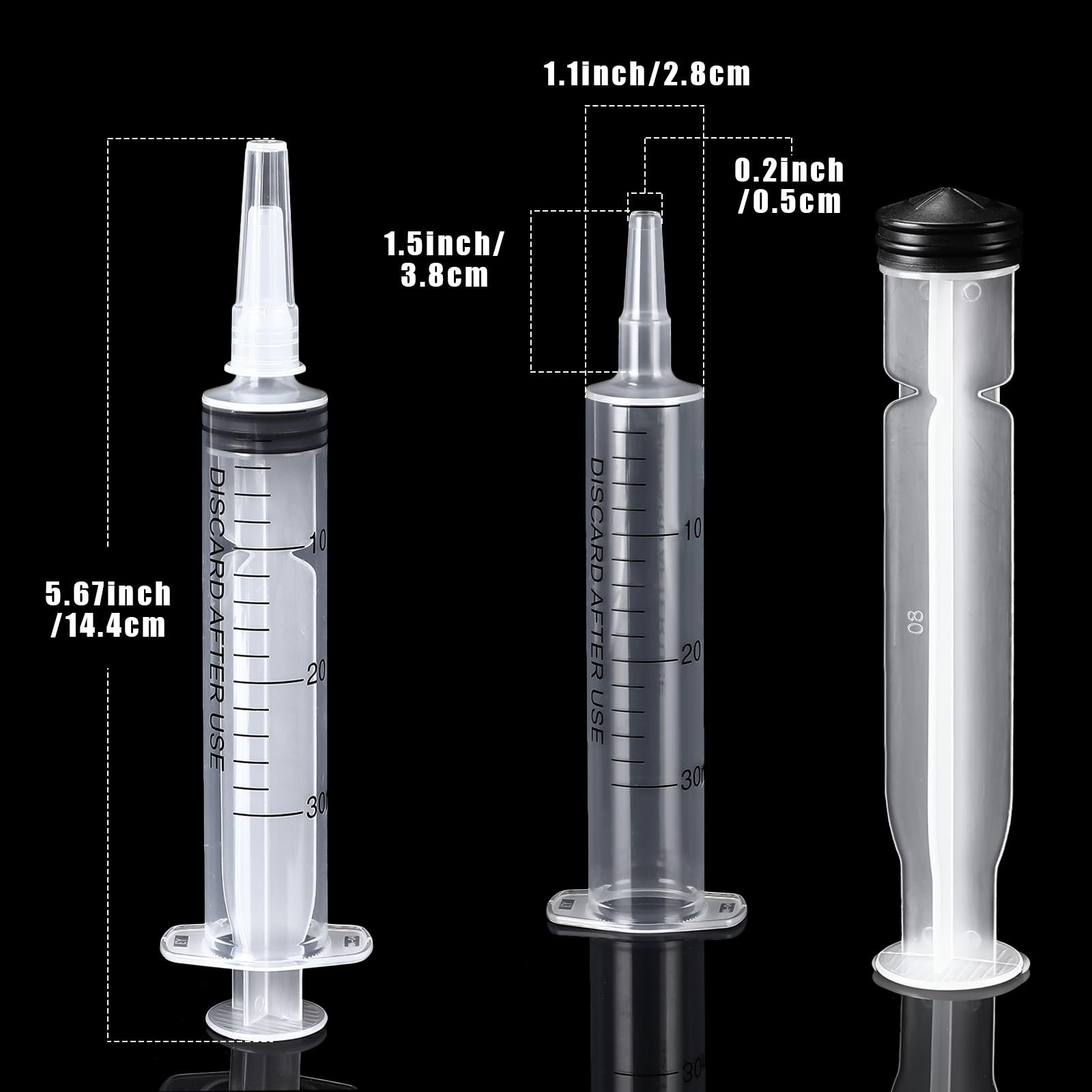 10 Pack Plastic Syringe Liquid Measuring Syringes 30 ML, as pictures shown