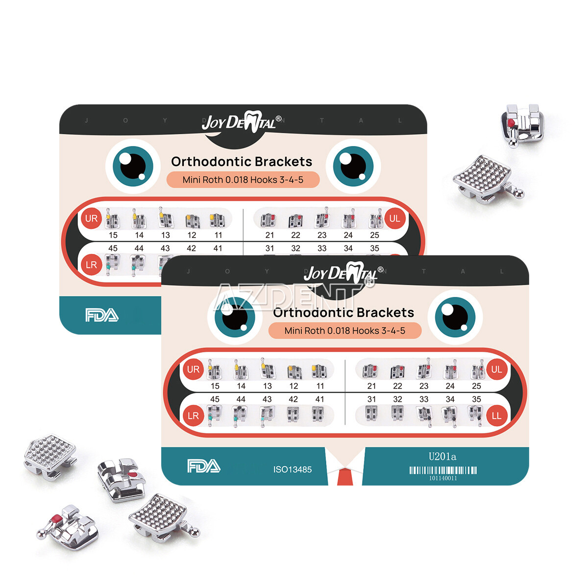 Dental Orthodontic Ultrathin Metal Bracket Braces Mini Standard Roth 022 Hks 345