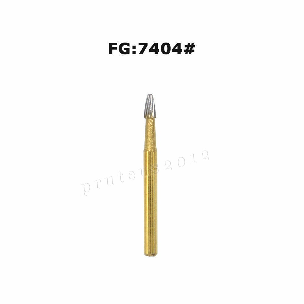 10 Pcs FG 7404 Dental Trimming & Finishing Carbide Burs For High Speed Handpiece