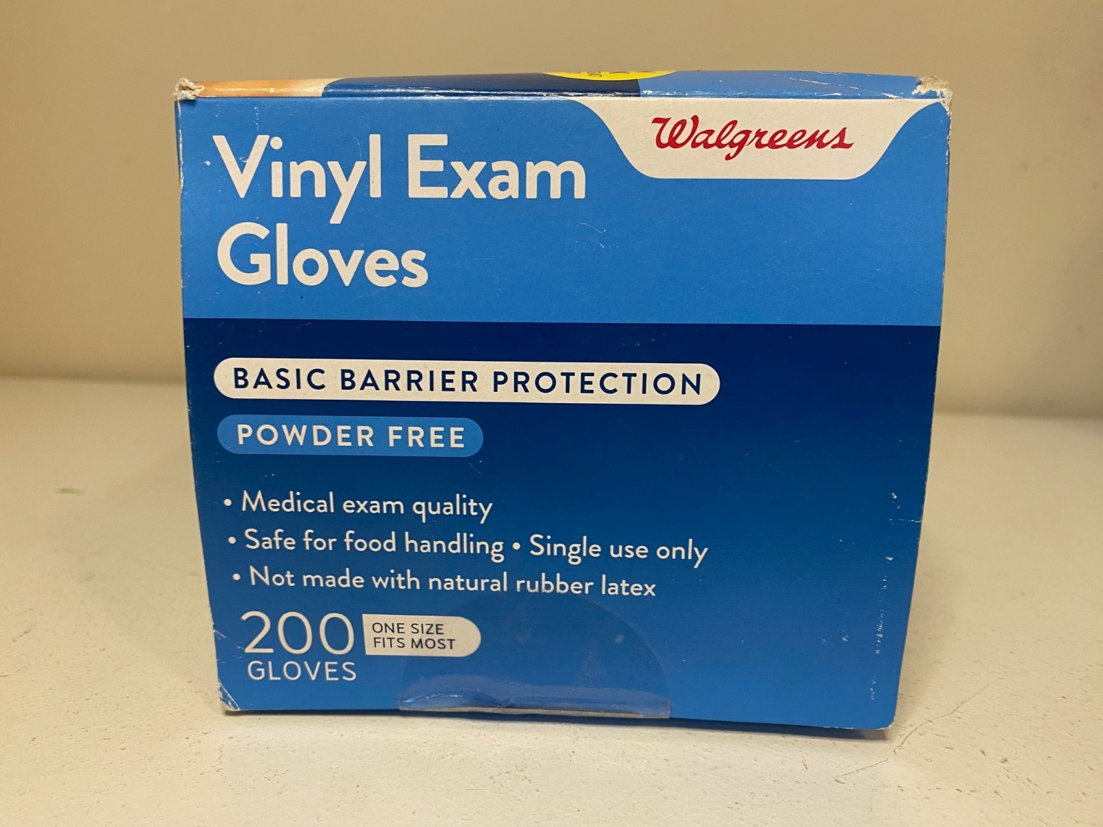 New Walgreens Vinyl Exam Gloves Powder Free One Size Fits Most 200 Count PVC