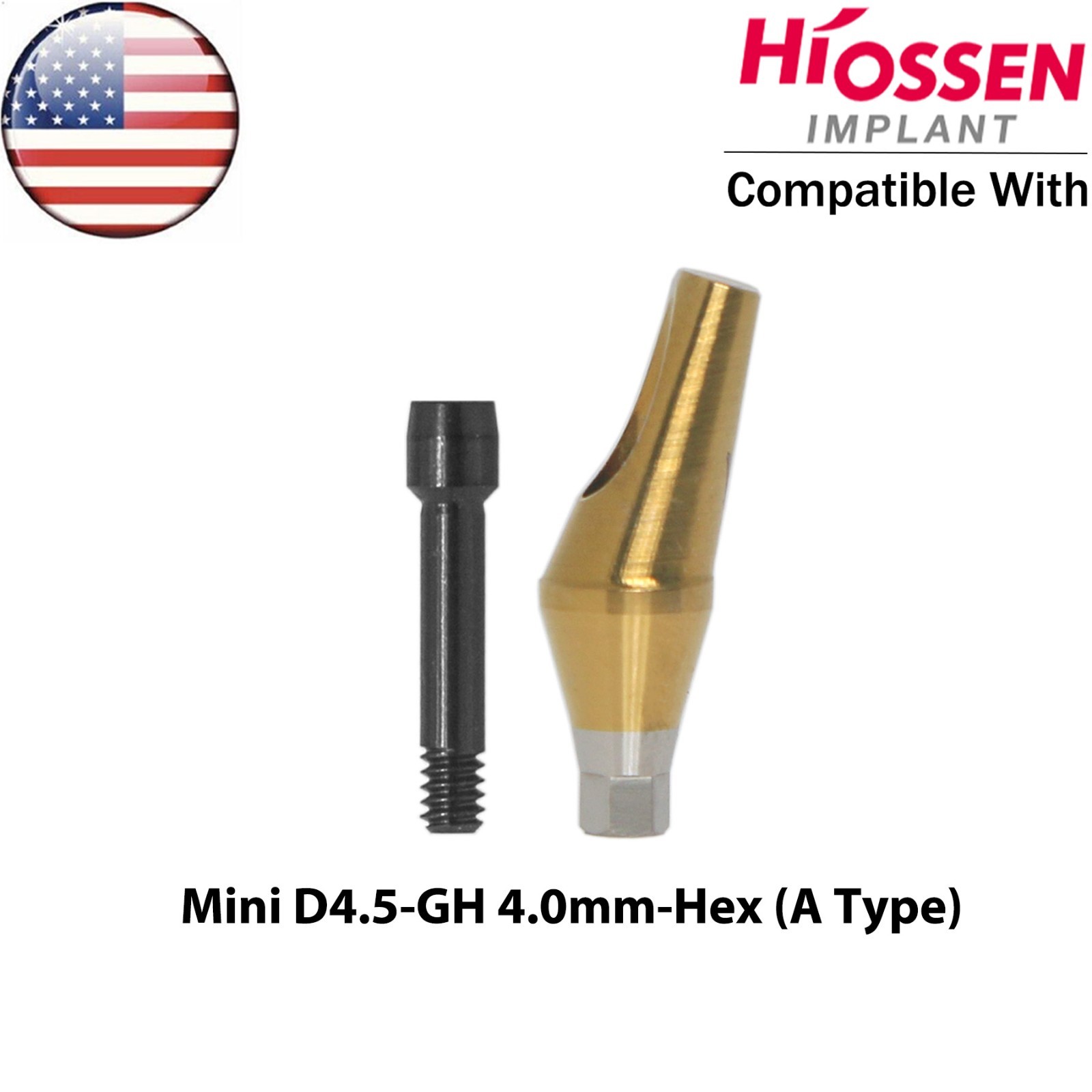 US Dental 17° Angled Anatomic Abutment For Hiossen Osstem Mini/Regular Platform