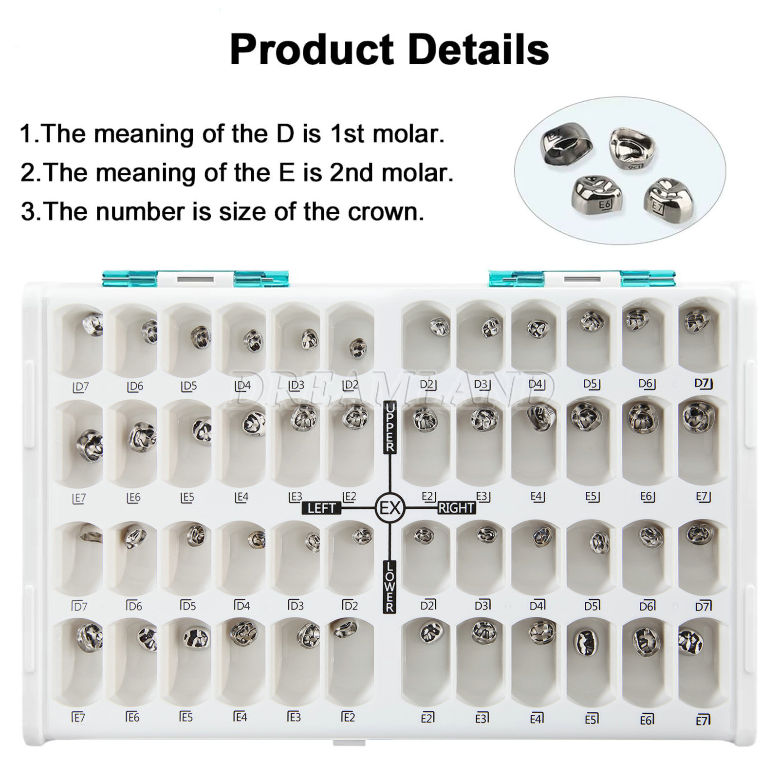 48pcs Dental Kids Adult Crown Stainless Steel Primary Molar Crowns Pediatric
