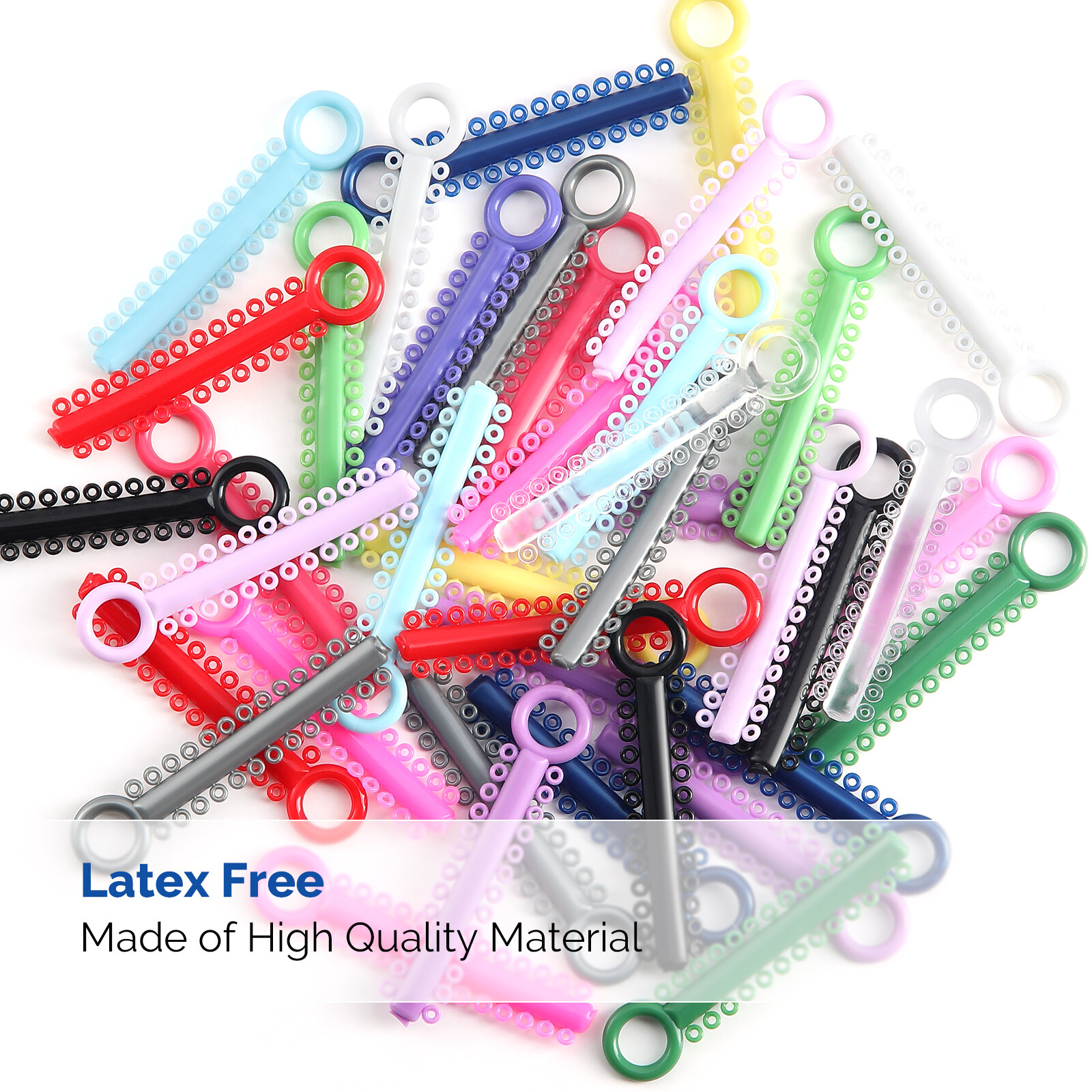 JMU Dental Orthodontic Ligature Ties Elastic Latex Bands 1040pcs/pk Multi-Color