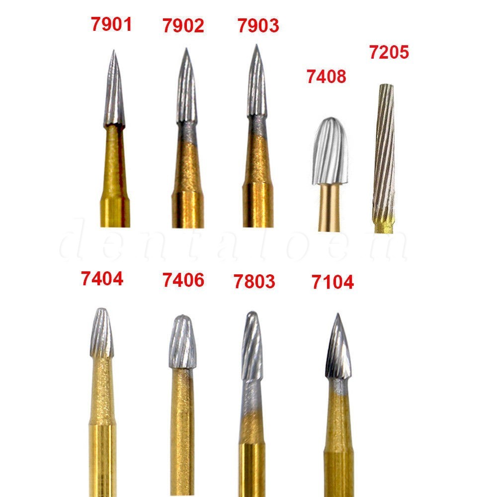 Dental Trimming&Finishing Gold Burs Carbide Burr 7901/7104/7404/7406/1957 VIP