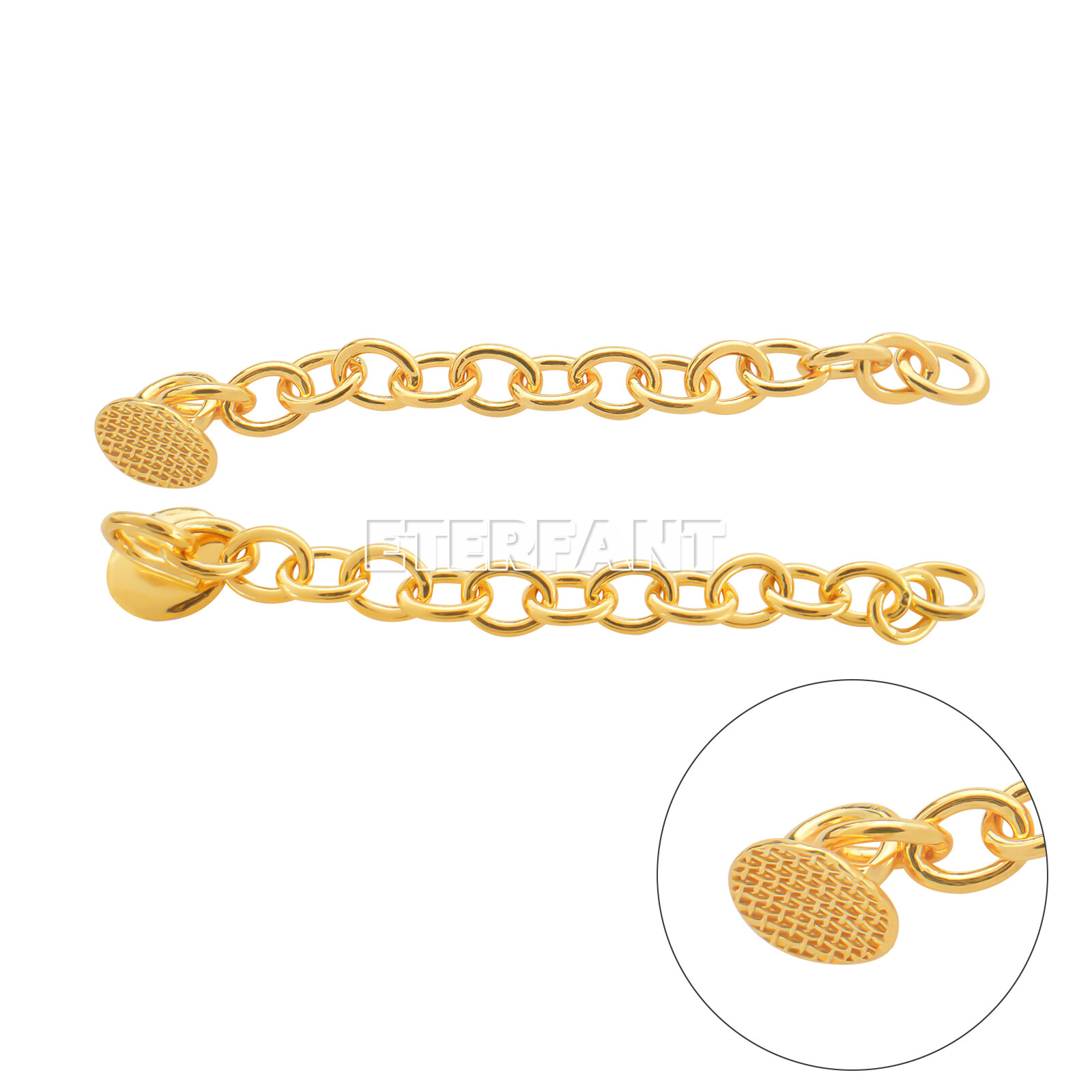 ETERFANT Dental Ortho Lingual Button Traiction Chains Round Plated Silver/Gold