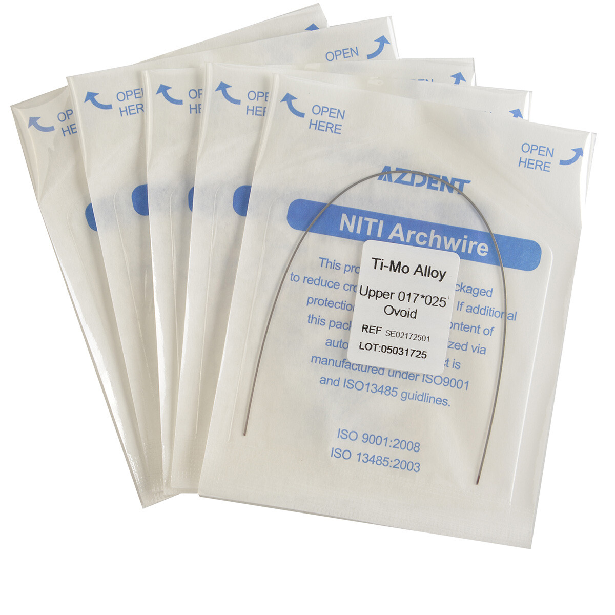 AZDENT Dental TMA Ti-Mo Alloy Rectangular Arch Wires Ovoid Form All Size