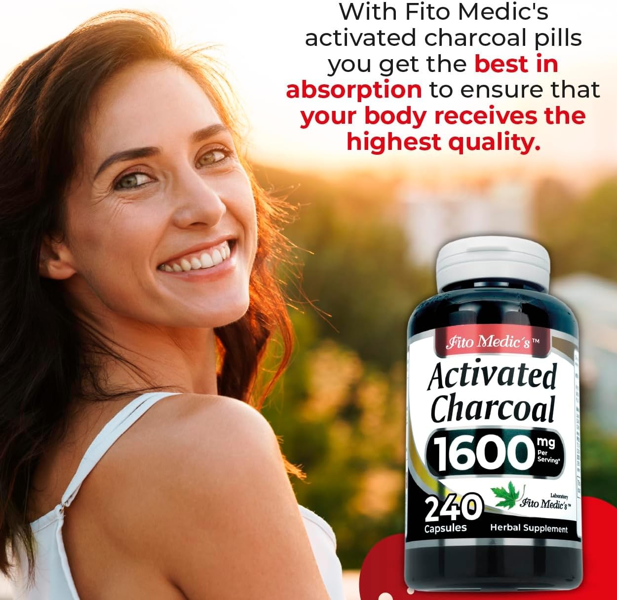 Lab | Activated Charcoal Pills| 1600 Mg per Serving | 240 Caps | Activated Charc