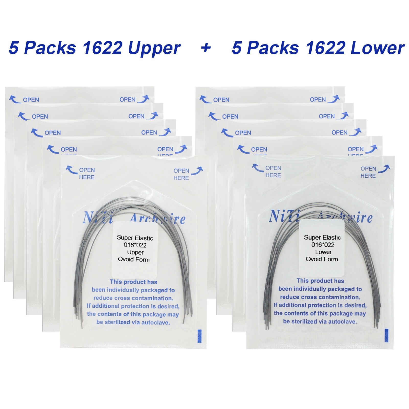 100Pcs Dental Orthodontic Arch Wire Stainless Steel NiTi Ovoid Natural 014 16X22