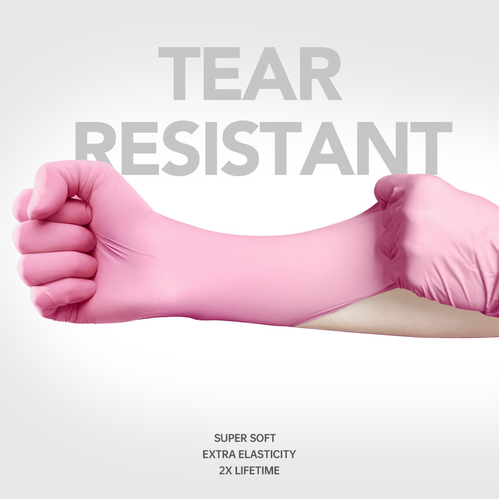 Disposable Nitrile Gloves 4.5 mil Pink Powder-Free Food-Safe Cleaning Exam Glove
