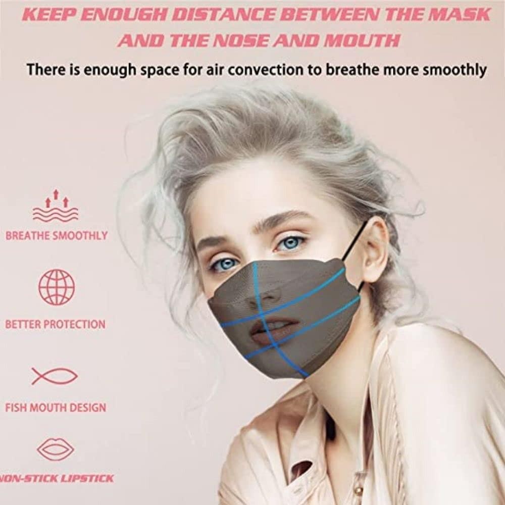 60pcs Kf94 Disposable Black Face Masks – 4-layer Filtration, Comfortable Fit