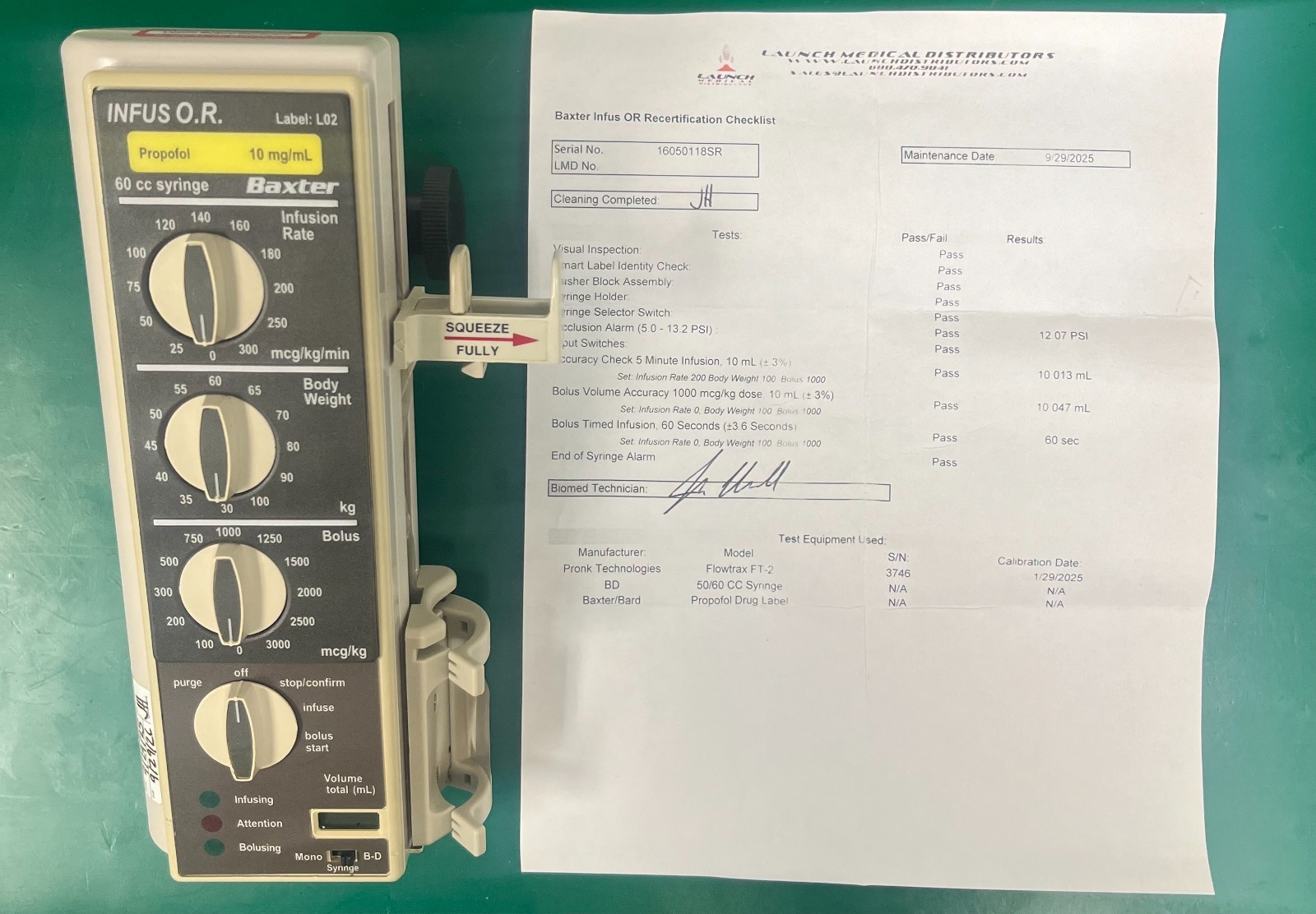Bard/Baxter INFUS O.R. Pump Refurbished, Patient Ready, and 1 Year Warranty