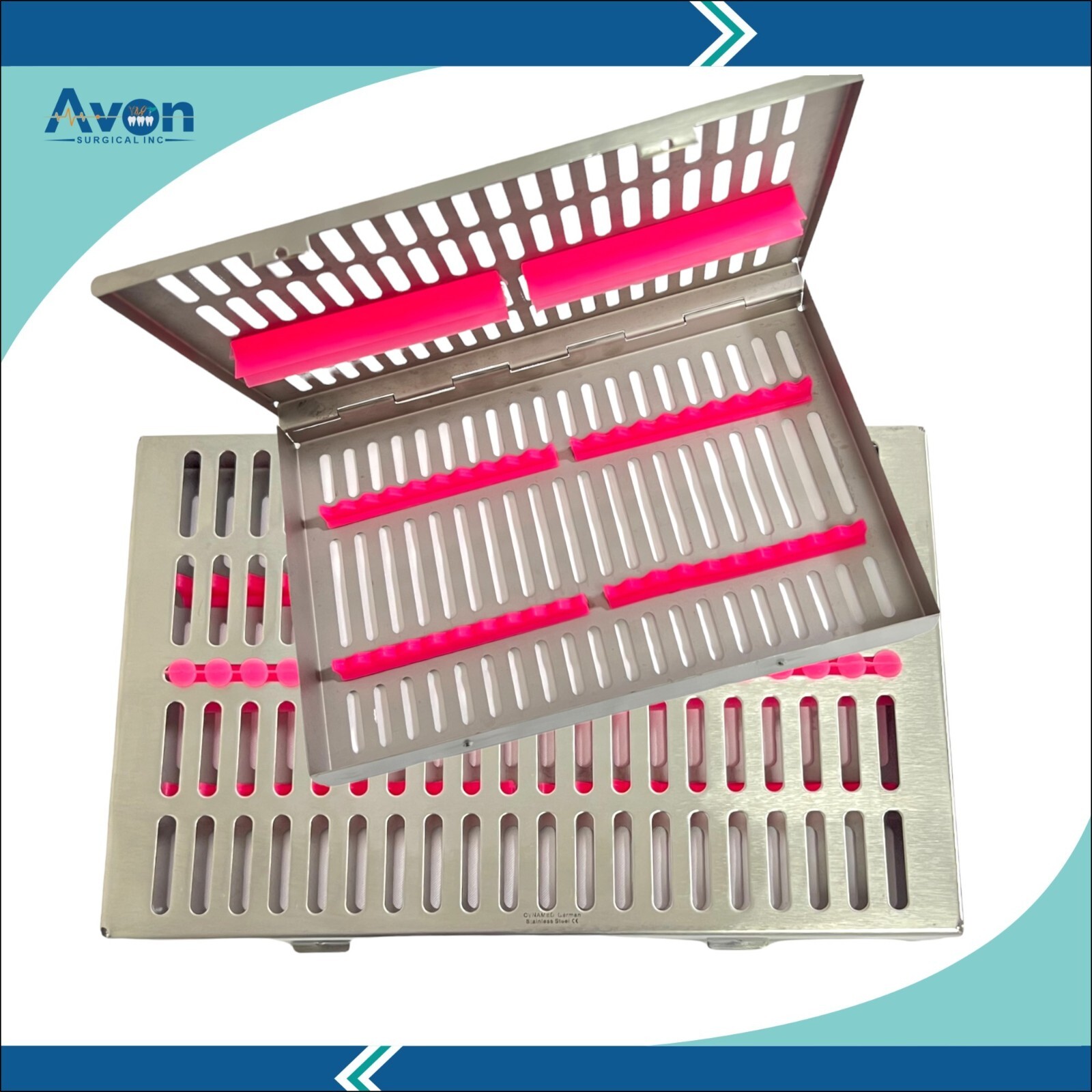 Medical Instruments Sterilization Cassette for 20 Instruments 11″L x 7″W x 1″H