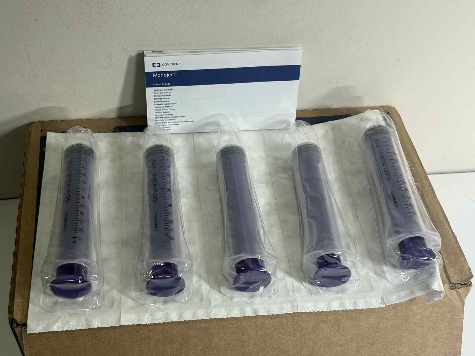 Covidien Monoject 60mL Enteral Syringes ENFit Sterile Box of 30 Exp 2029