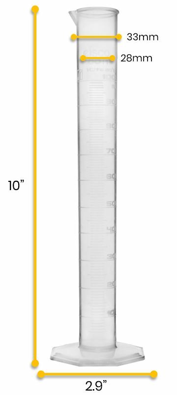 Eisco Labs 100ml Graduated Cylinder, Class B – Polypropylene