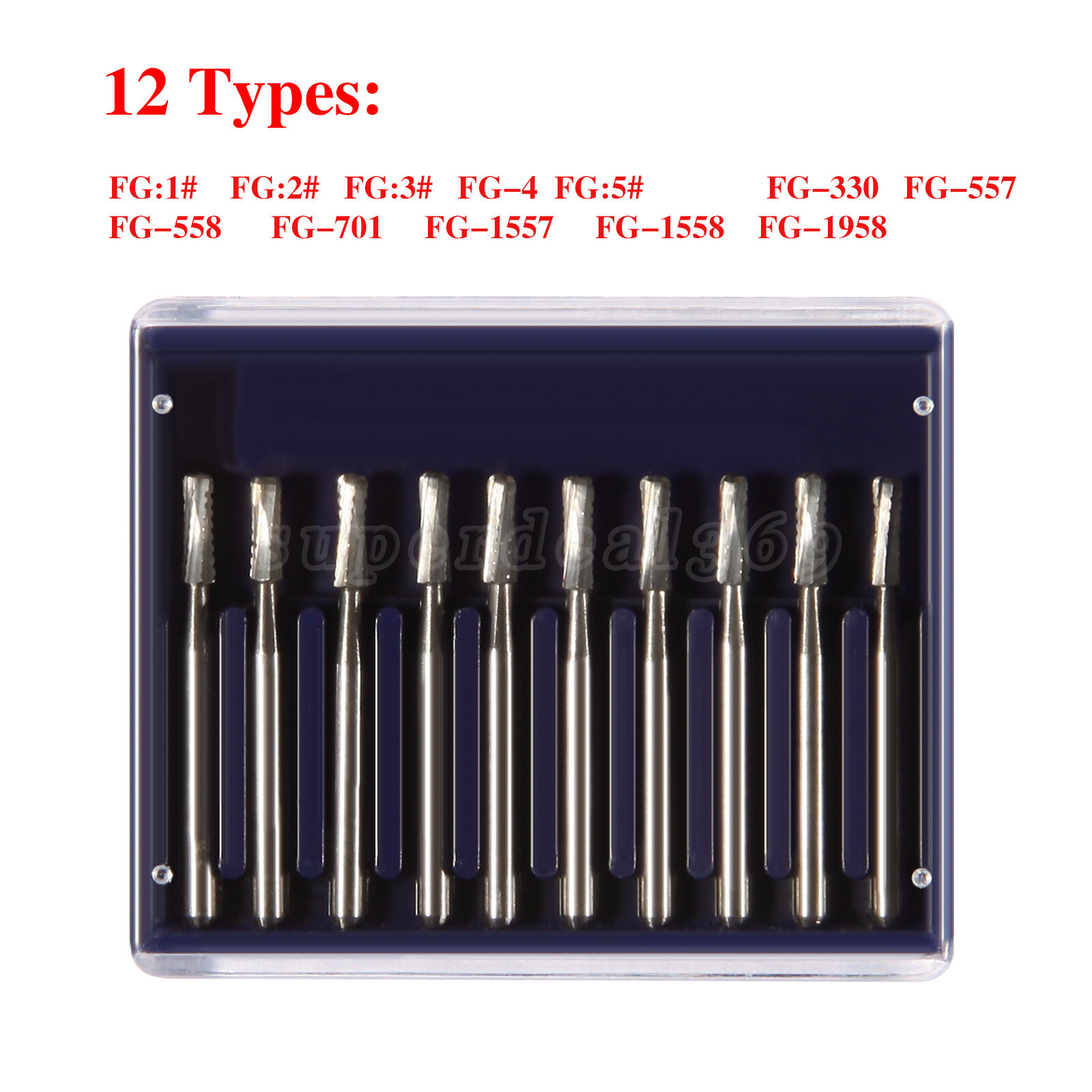 15 Types Dental Carbide Bur Drill FG Tungsten Round for High Speed Handpiece DN
