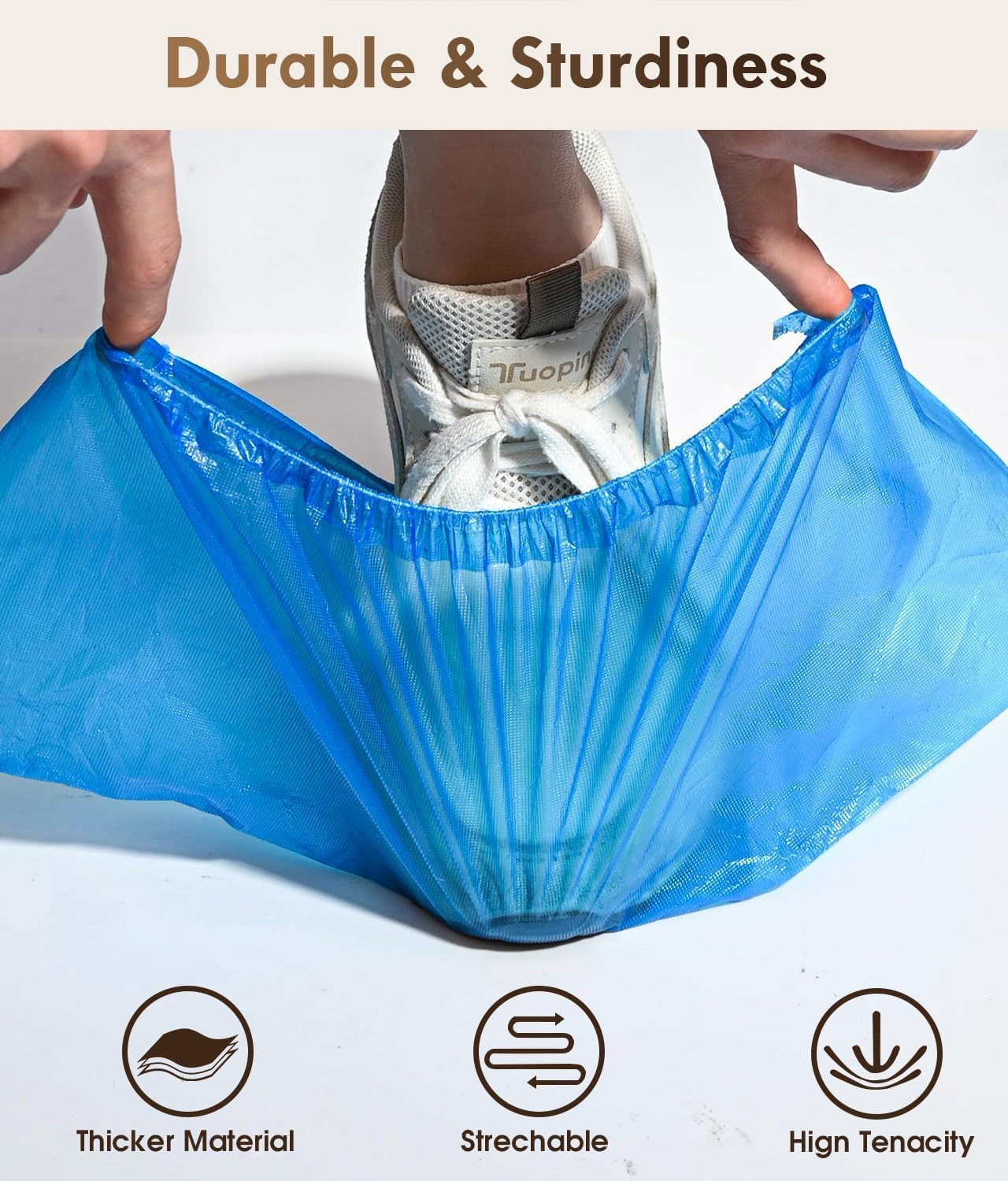 100 Pack Disposable Shoe Covers Non Slip Waterproof Booties for Indoor Home Use