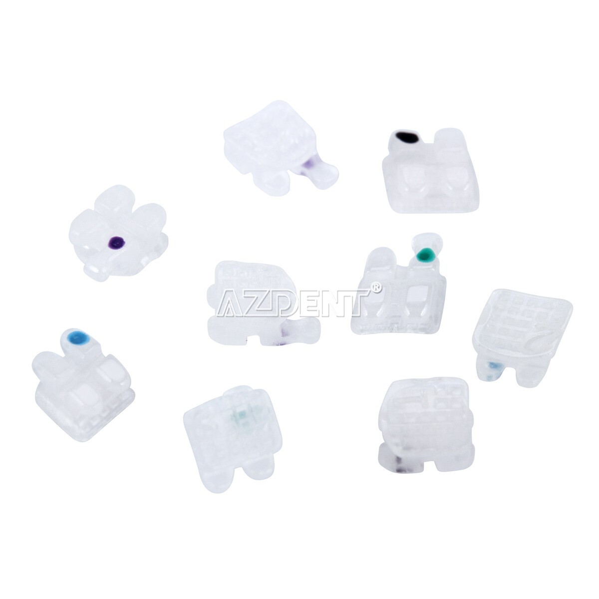 Dental Orthodontic Ceramic Brackets Roth/MBT 018/022 Mesh Base Hooks 345 AZDENT