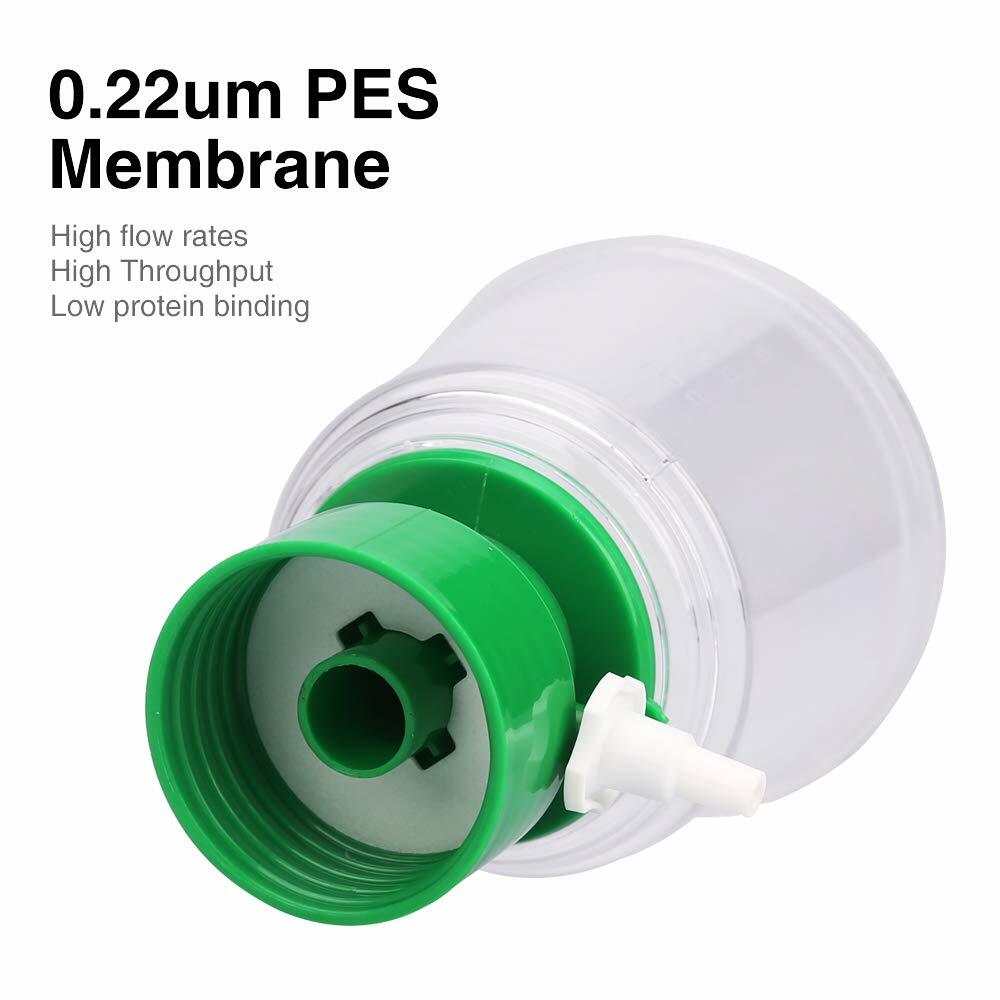 12PCS Vacuum Bottle Top Filters 0.22um PES Membrane 500ml Funnel+500ml Received