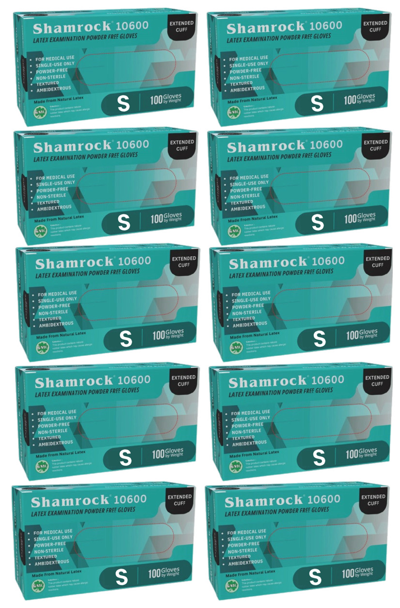 Shamrock Examination Extended Cuff Latex Glove 1000 PCS series 10600 7 MIL