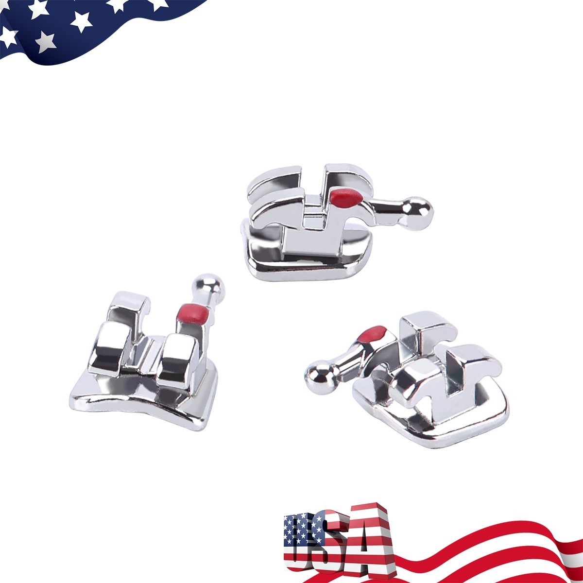 Dental Braces Metal Brackets Orthodontic Mini Roth/MBT .018/.022 Hooks 3-4-5