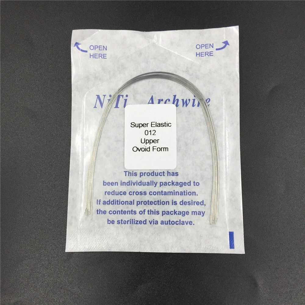 Dental Elastic NiTi Arch Wire Round Ovoid+Ligature Ties+Standard Roth 022 345