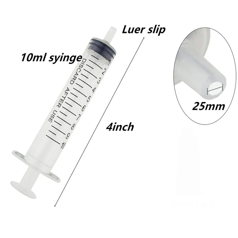 2-20Pcs 1Ml-10Ml Plastic Reusable Syringe for Measuring Nutrient Hydroponics Kit