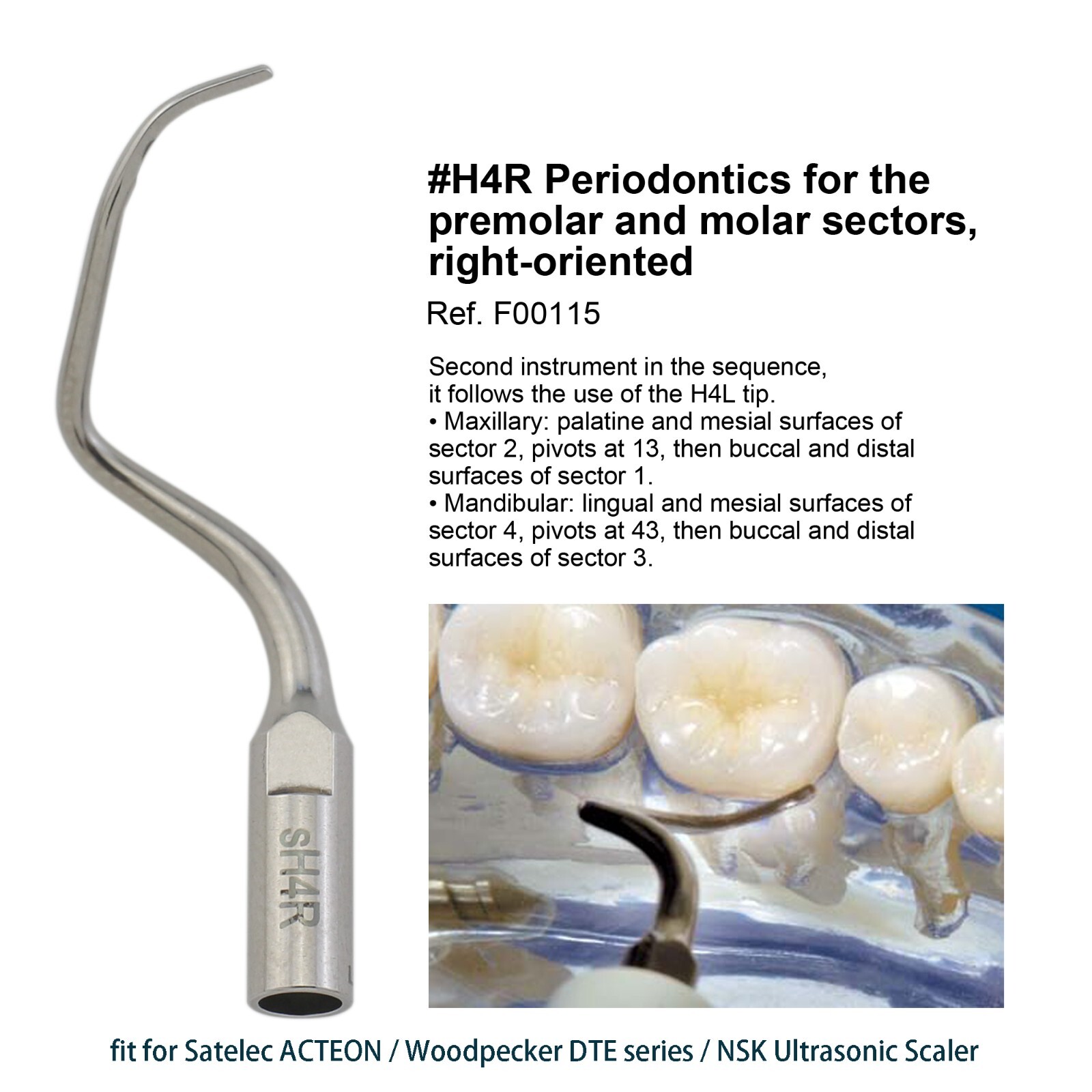 fit ACTEON NEWTRON Satelec Piezo Ultrasonic Scaler Tips H3 H4L TK-1L TK2-1L 10P