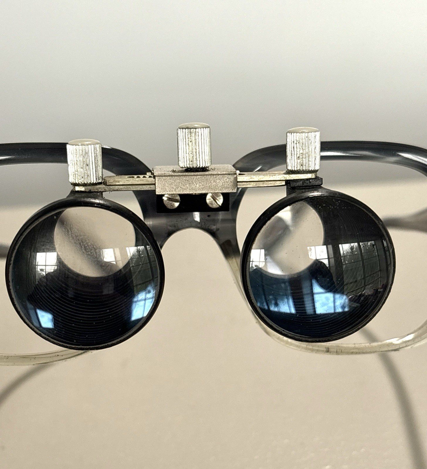 Vintage Binocular Loupe Glasses Clip-On Dental Optician Jeweler Germany W/ Case