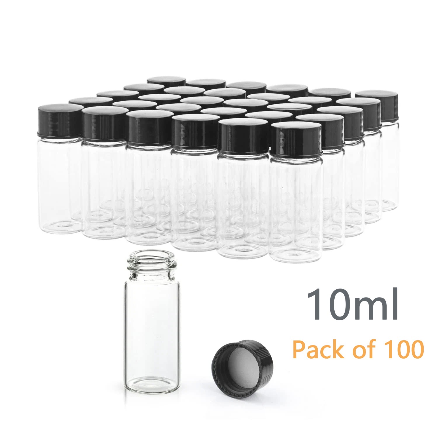 4/10/30ml Glass Vials Clear Sample Vials Lab vials Small Vial with Screw Cap 500