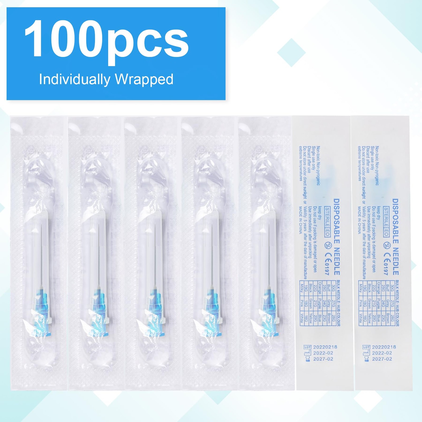 23 Gauge 1 Inch , Luer Lock Labs Tools Accessories, Individually Wrapped, 100…