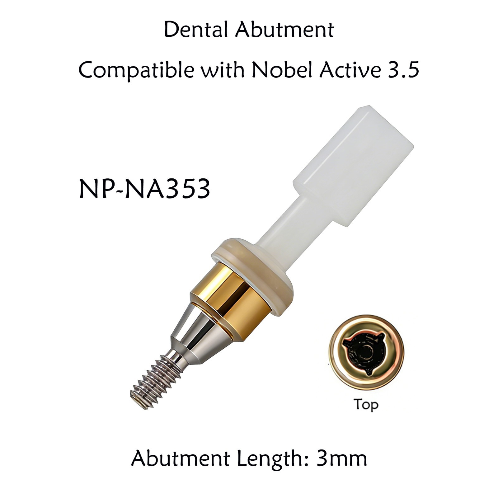 Nobel Biocare NP-NA353 Abutment Set 5 Grade Titanium, PEEK, 3mm, Retention Caps