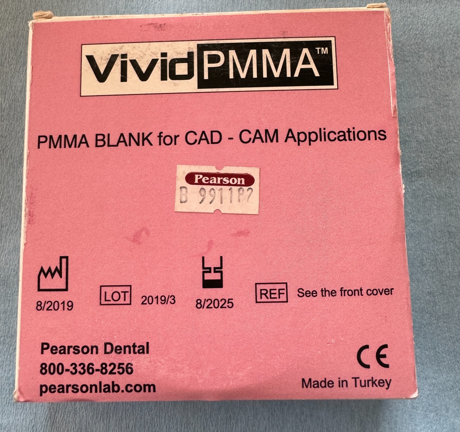 Vivid PMMA Milling Disc 98mm x 20mm – Blank/Clear – Lot of 2 discs