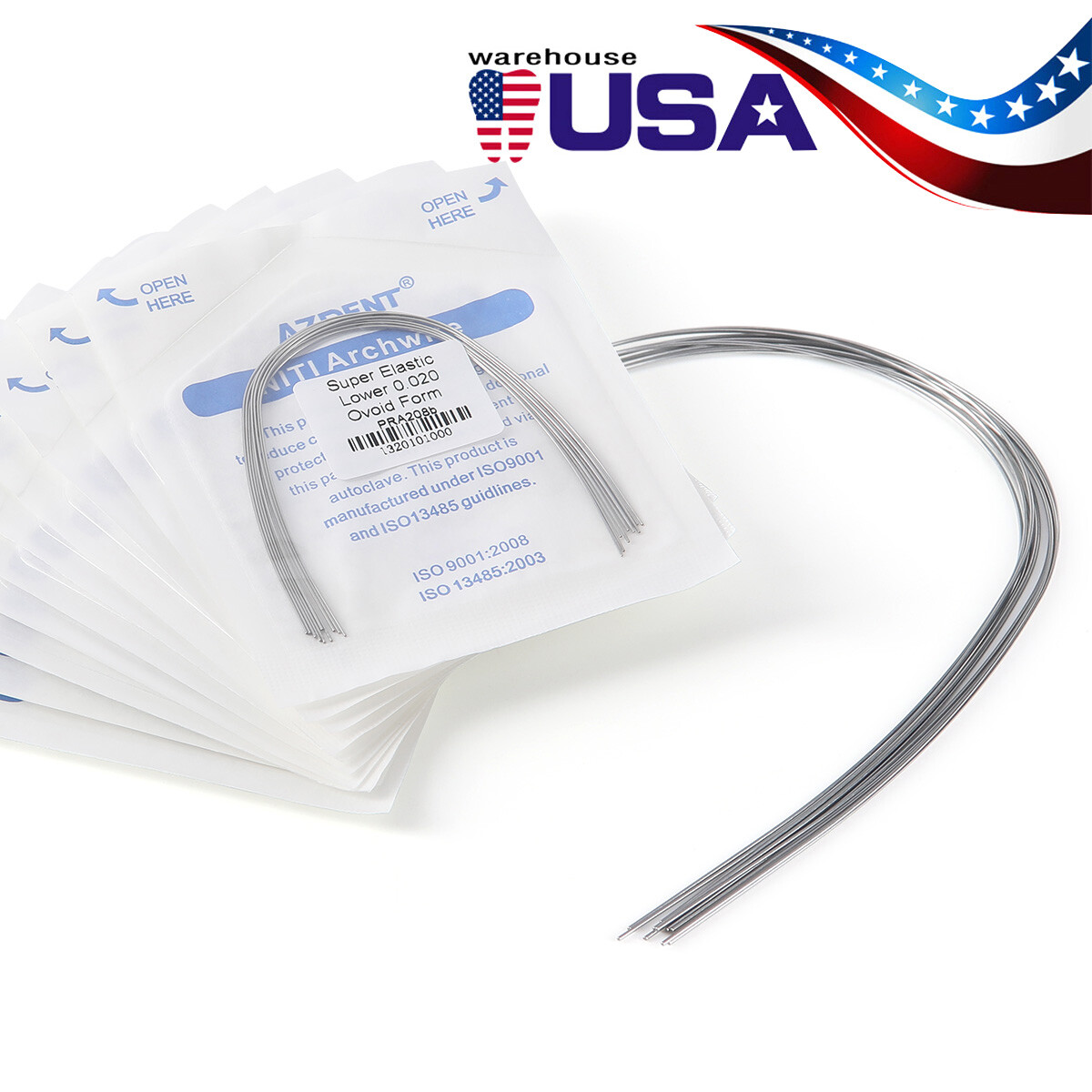 AZDENT Dental Orthodontic Arch Wire Super Elastic NITI Round All Size Ovoid Form