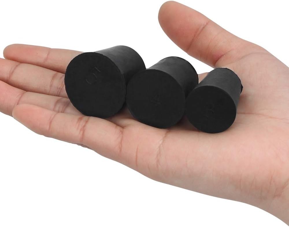 27 Pack (10 Assorted Sizes) 000# – 7# Tapered Lab Bungs Solid Stoppers