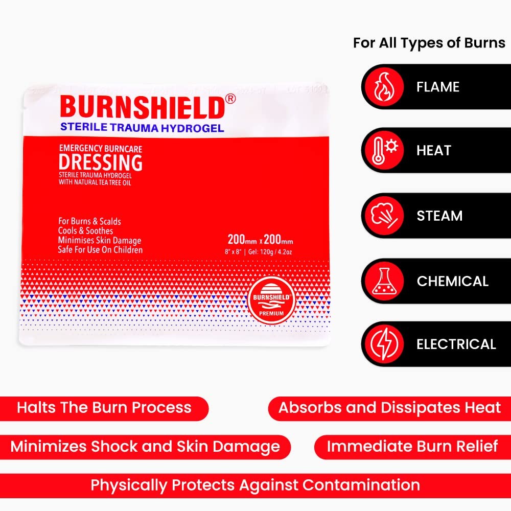 Burnshield Sterile Emergency Burn Dressing 8″x8″ (20cm x 8 Inch x 8