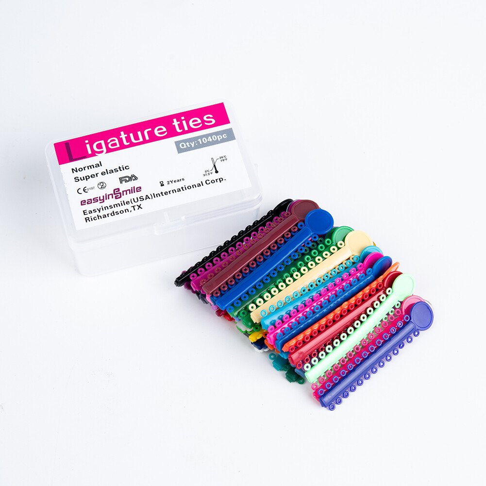 Orthodontic Elastic Ligature Ties Bands Dental Rubber Bands for Brackets 1040pcs
