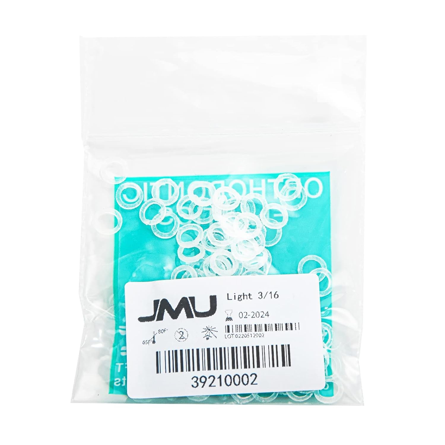 JMU Orthodontic Elastics 3/16 Light, 100 pack Intraoral Elastic Bands Latex Free