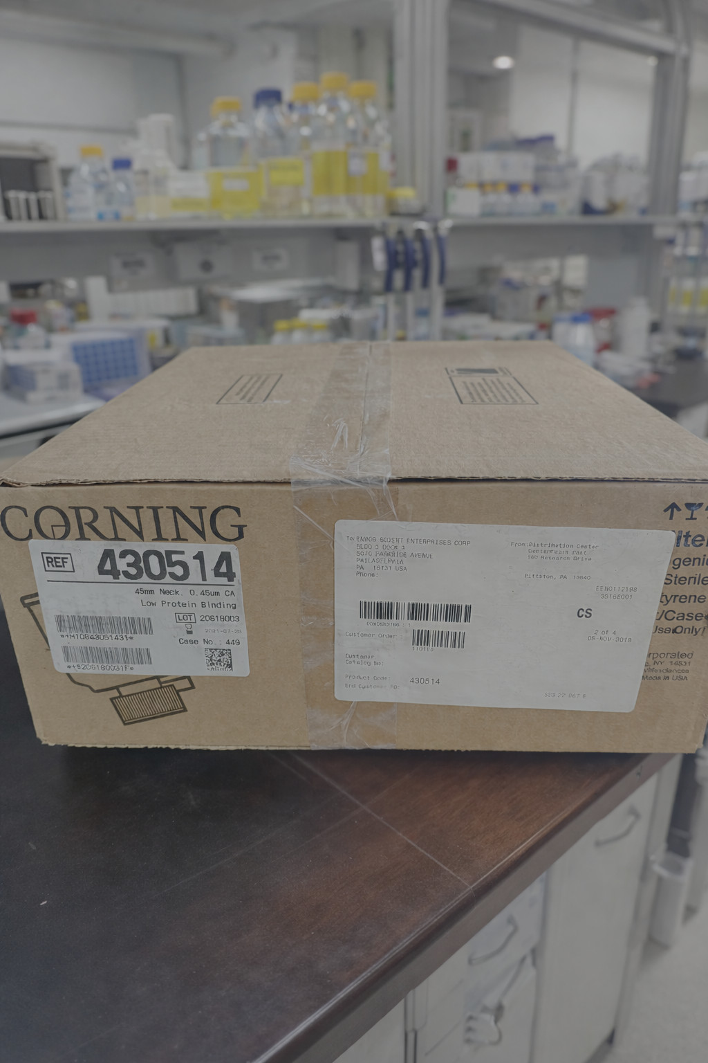 Corning 430514 500mL Bottle Top Filter 0.45µm CA 45mm Neck – 1/Pack Sealed