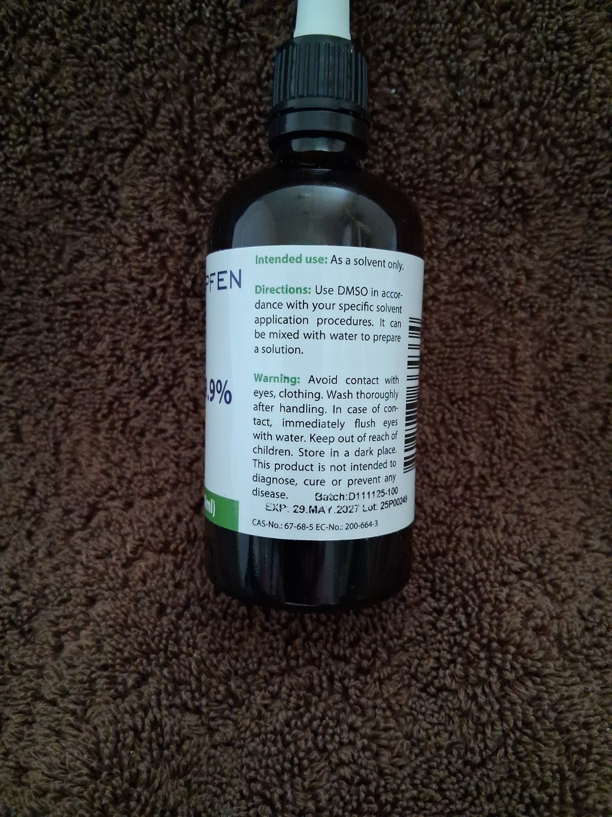 Heiltropfen DMSO 99.9% 3.4 Oz Dimethyl Sulfoxide Liquid!!