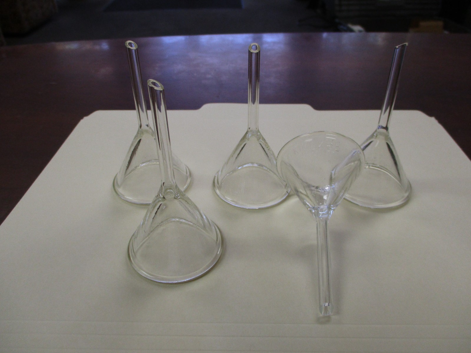 Kimax Short Stem 58 degree Angle Glass Filling Funnels (QTY 5)